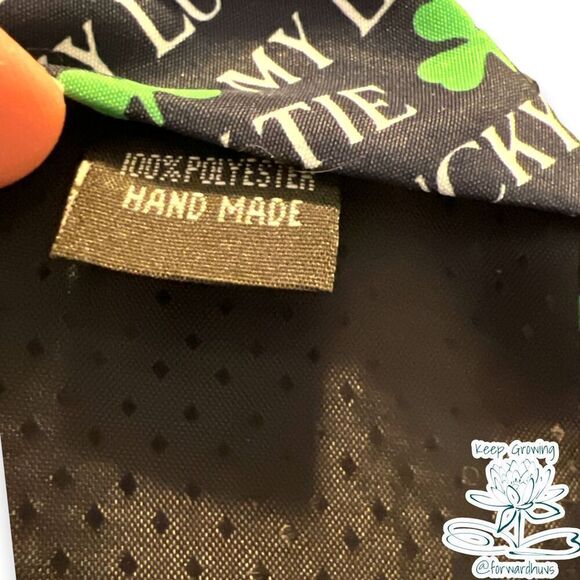 Parquet Men's Shamrock Clovers Neck Tie for St. Patrick's Day - Picture 9 of 10